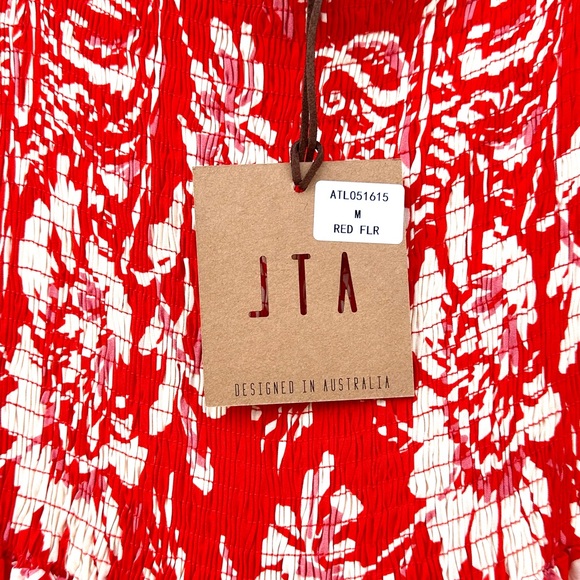 Abel the Label Anthropologie Red Floral Tiered Maxi Dress - Picture 3 of 3